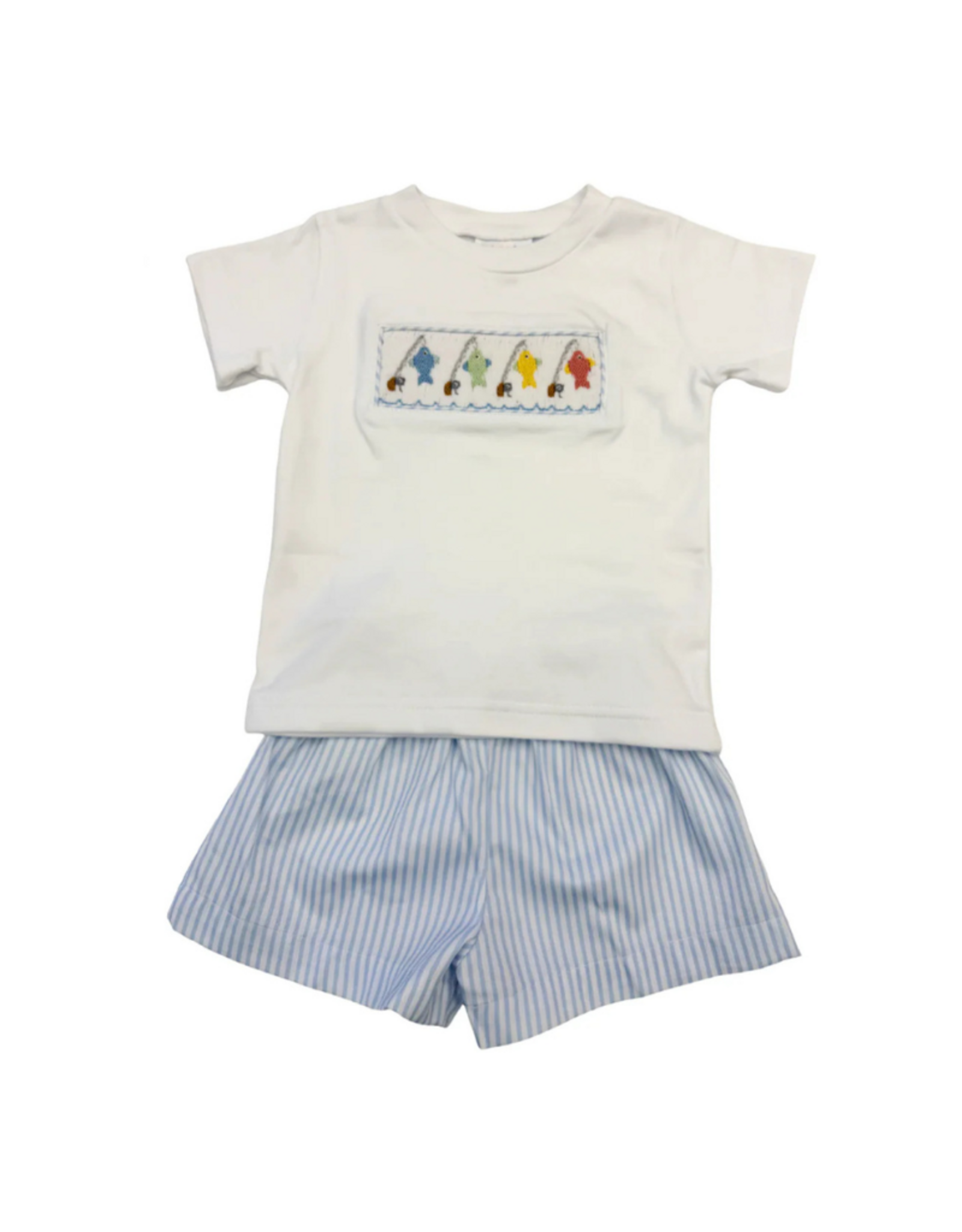 Lulu Bebe LLC Go Fish Smocked Short Set