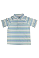 SouthBound SS Performance Polo, Blue Bell & Dusty Aqua Stripe