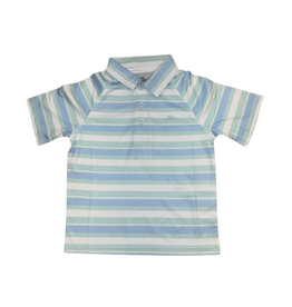 SouthBound SS Performance Polo, Blue Bell & Dusty Aqua Stripe