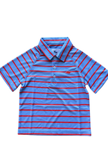 SouthBound SS Performance Polo, Serenity & Camelia Stripe Stripe