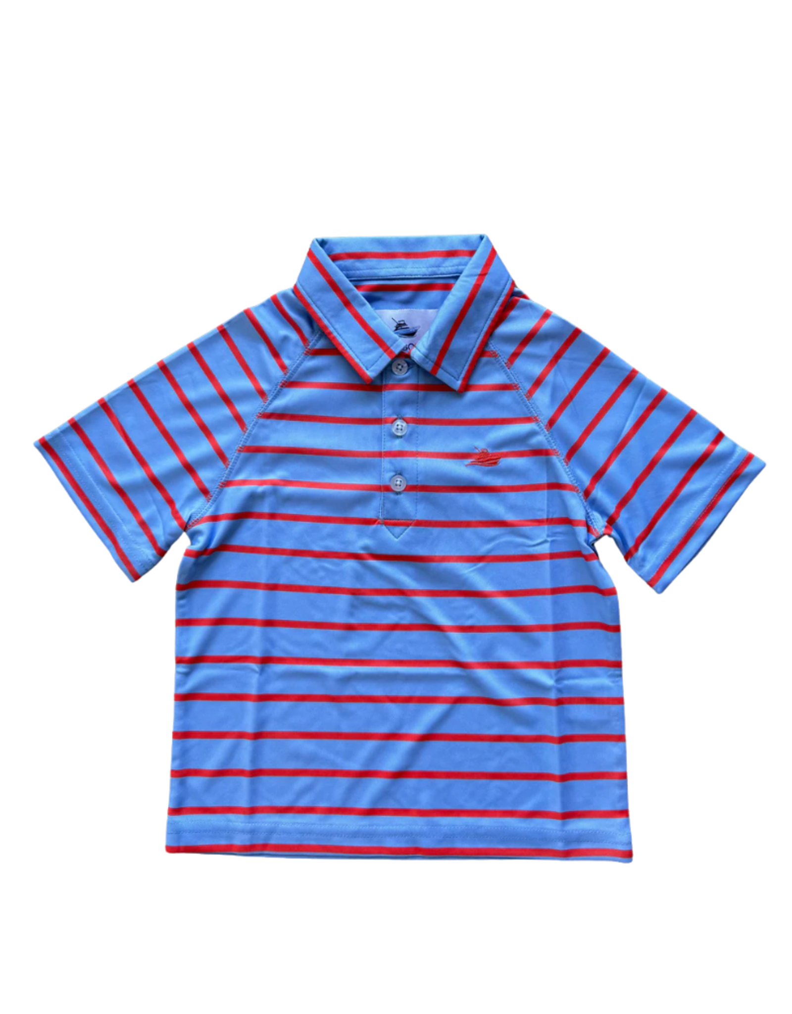 SouthBound SS Performance Polo, Serenity & Camelia Stripe Stripe