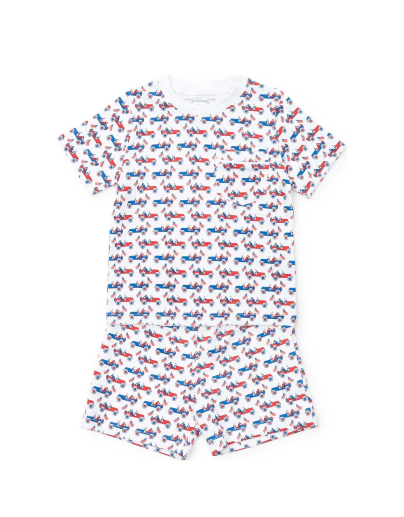 Lila + Hayes Charles Short Set, Patriotic Jeeps