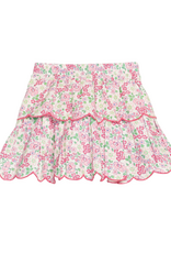 Bisby Two Tiered Skirt, Pink Bloomsbury Blossoms