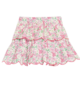 Bisby Two Tiered Skirt, Pink Bloomsbury Blossoms
