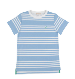 The Beaufort Bonnet Company Carter Crewneck, Sarasota Sky Saddle Ridge Stripe