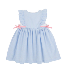 The Beaufort Bonnet Company Pammy's Pinafore Dress, Breakers Blue Seersucker