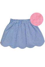 Zuccini Reversible Kendall Skirt, Royal Blue and Red Seersucker