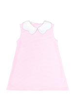 Zuccini Bryar Sleeveless Dress, Pink Stripe Knit with Blue Trim