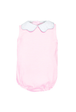 Zuccini Bryar Sleeveless Bubble, Pink Stripe Knit with Blue Trim