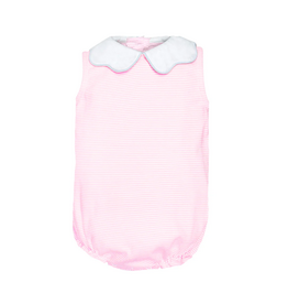 Zuccini Bryar Sleeveless Bubble, Pink Stripe Knit with Blue Trim