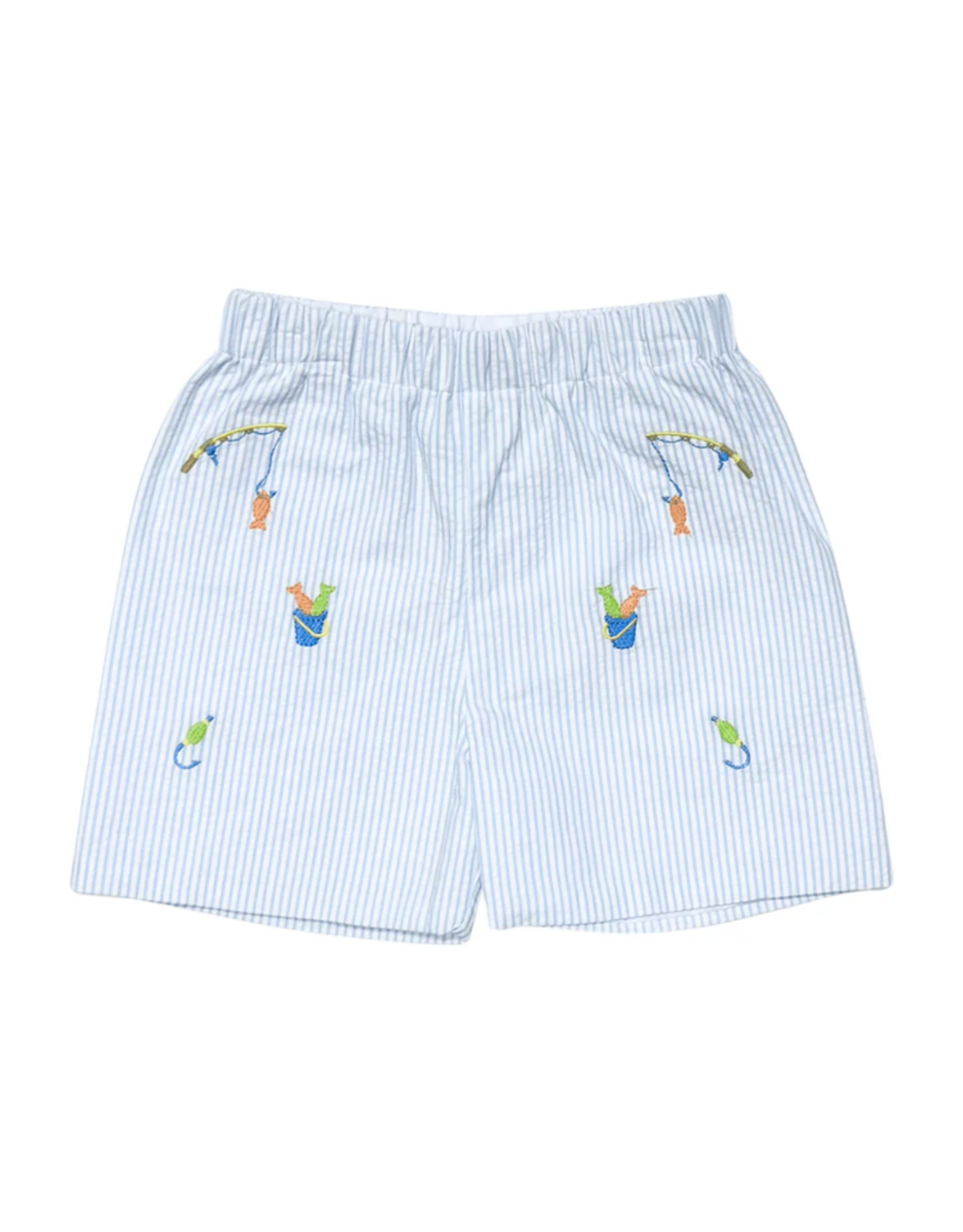 Zuccini Leo Fishing Lure Blue Seersucker Shorts