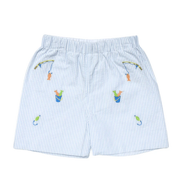 Zuccini Leo Fishing Lure Blue Seersucker Shorts
