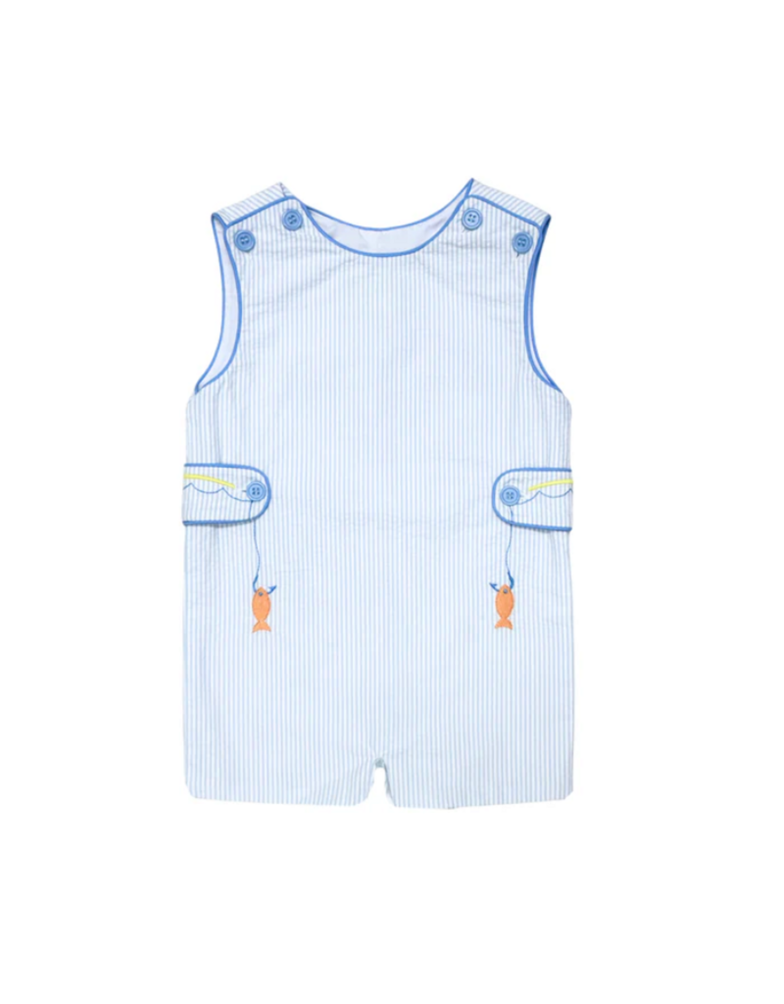 Zuccini Ashton Fishing Lure Shortall, Blue Stripe Seersucker