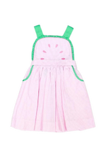 Zuccini Watermelon Ruffle Front Dress, Pink Seersucker