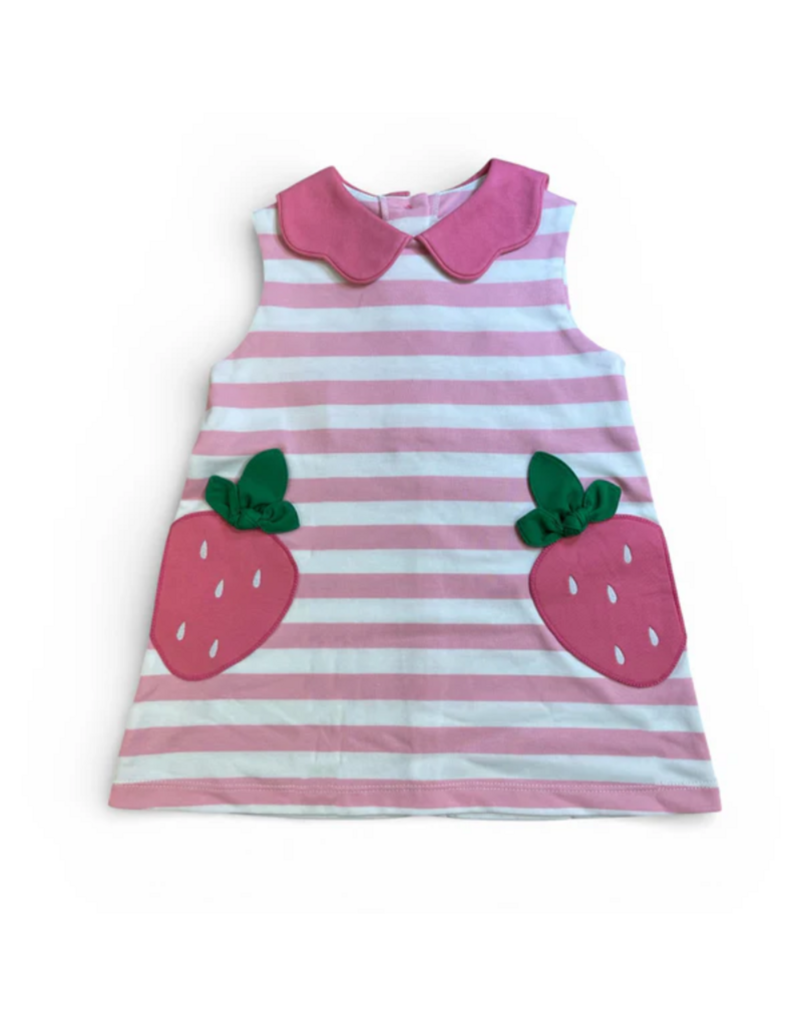 Zuccini Bryar Strawberry Dress, Pink Wide Stripe Knit