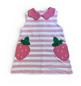 Zuccini Bryar Strawberry Dress, Pink Wide Stripe Knit