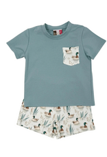 Banana Split Feathered Friends Short Set