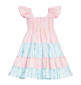 Bisby Twirl Dress, Watercolor Multi Stripe