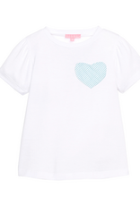 Bisby Essential Tee, Aqua Seersucker Heart