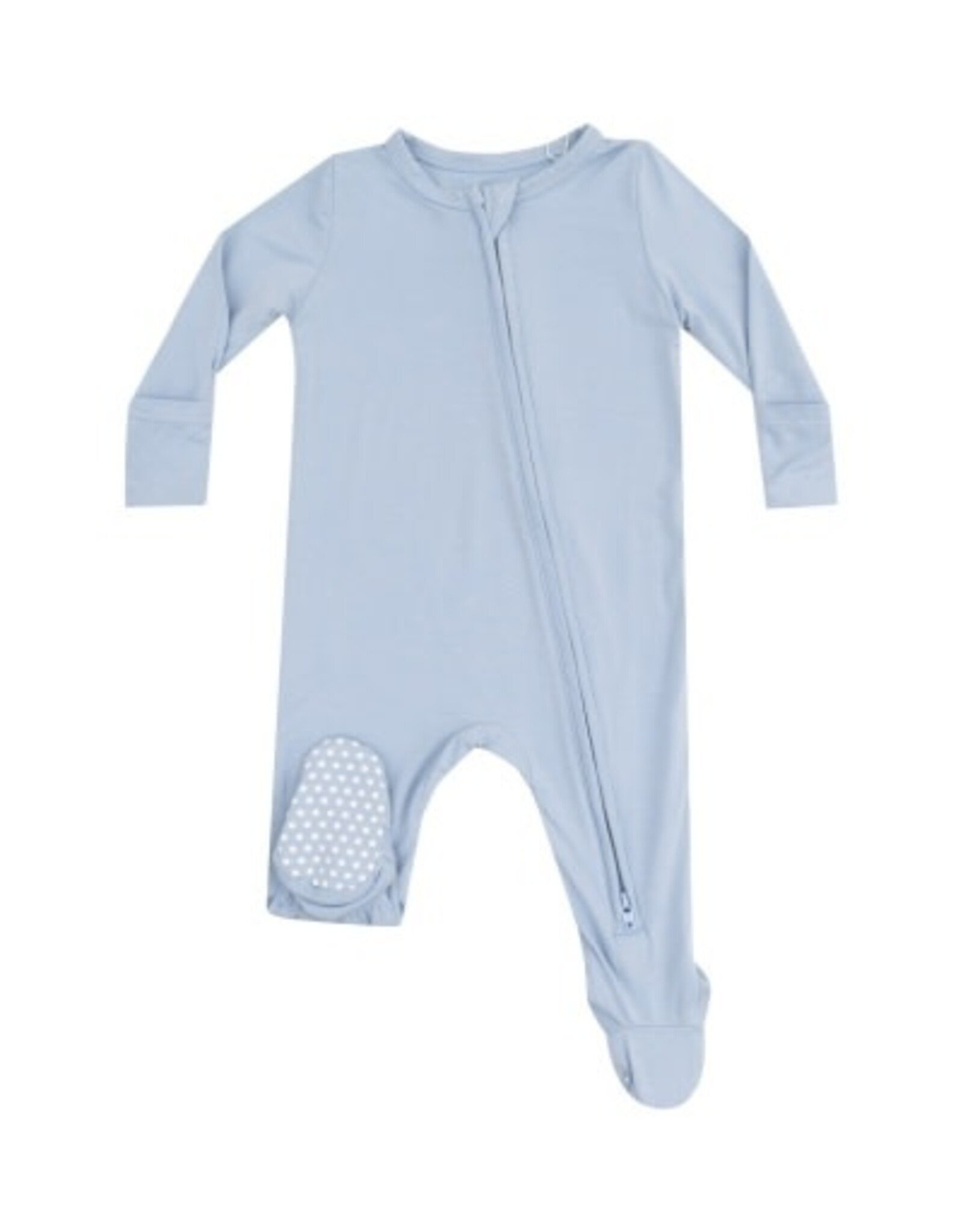 Angel Dear Solid Blue Fog 2 Way Zipper Footie