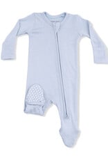 Angel Dear Solid Niagara Mist Ribbed 2 Way Zip Footie