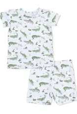 Angel Dear Short Sleeve PJ Set, Crayon Alligator