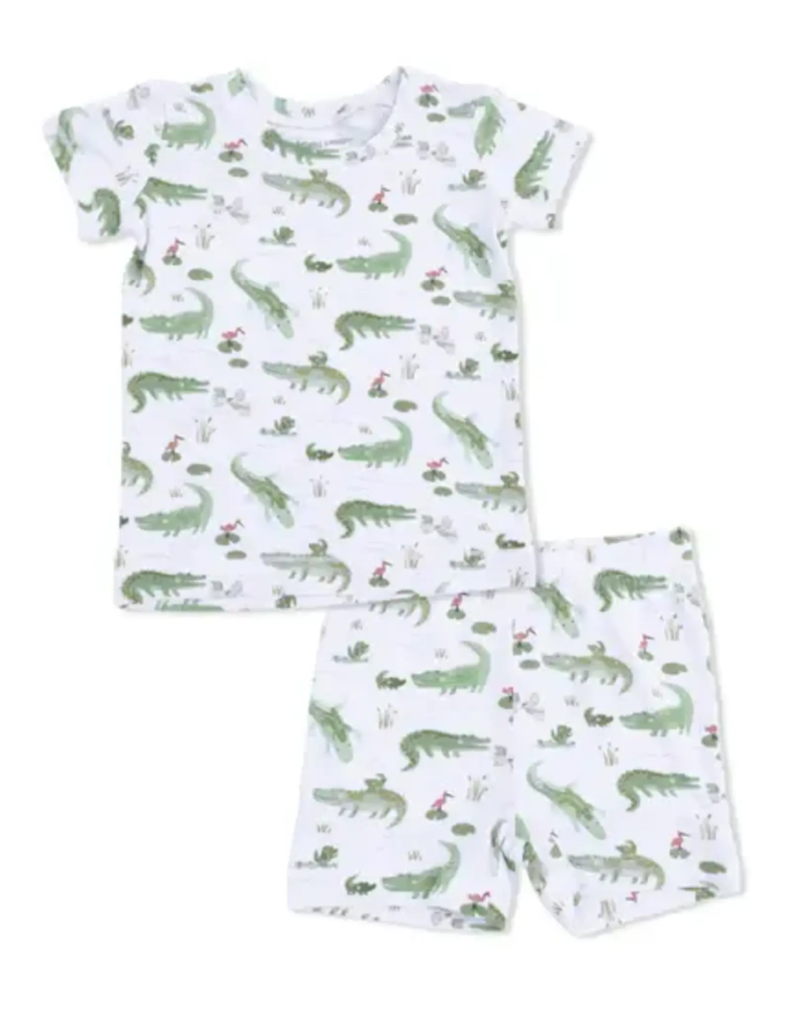Angel Dear Short Sleeve PJ Set, Crayon Alligator