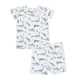 Angel Dear Short Sleeve PJ Set, Crayon Alligator