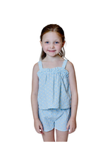 Design History Light Blue Eyelet Ruffle Tank Top