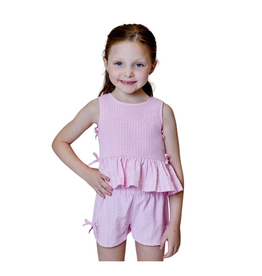 Design History Pink and White Stripe Smocked Tank Top