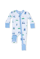 Angel Dear Vintage Golf Carts Blue 2 Way Zipper Romper