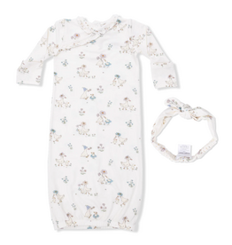 Angel Dear Flower Ducklings Kimono Gown & Knot Headband Set