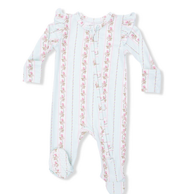 Angel Dear Antoinette Stripe 2 Way Ruffle Sleeve Zipper Footie