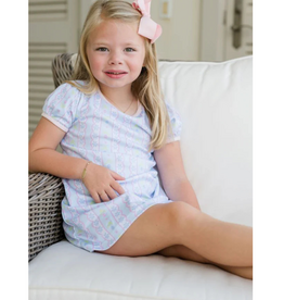 James and Lottie Blue Floral Scalloped Play Dress