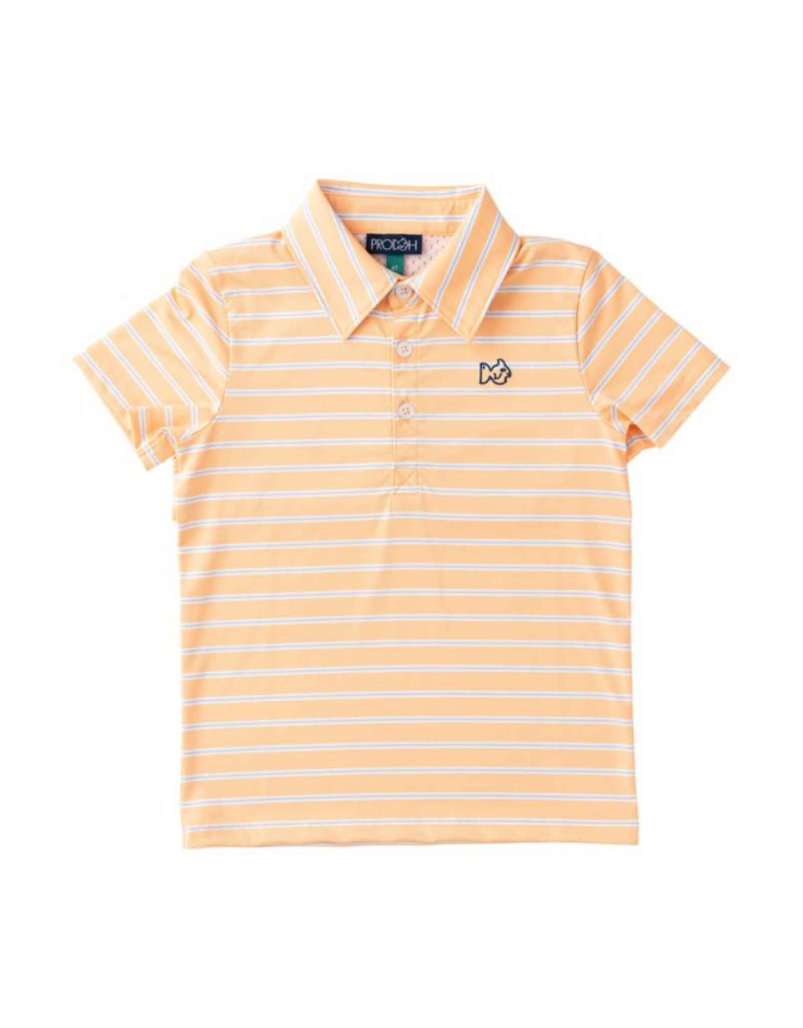 Prodoh SS Performance Polo, Orange Chiffon Stripe