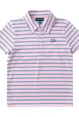Prodoh SS Performance Polo, Pink Frosting Sea Island Stripe