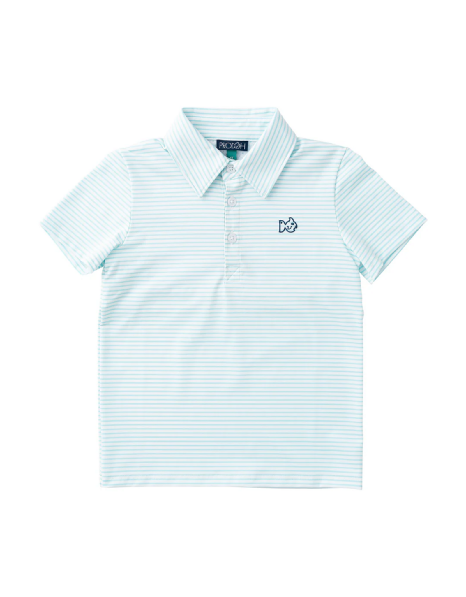 Prodoh SS Performance Polo, Aruba Blue Stripe