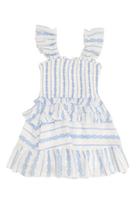Hannah Banana Stripe Printed Dress with Ruffles