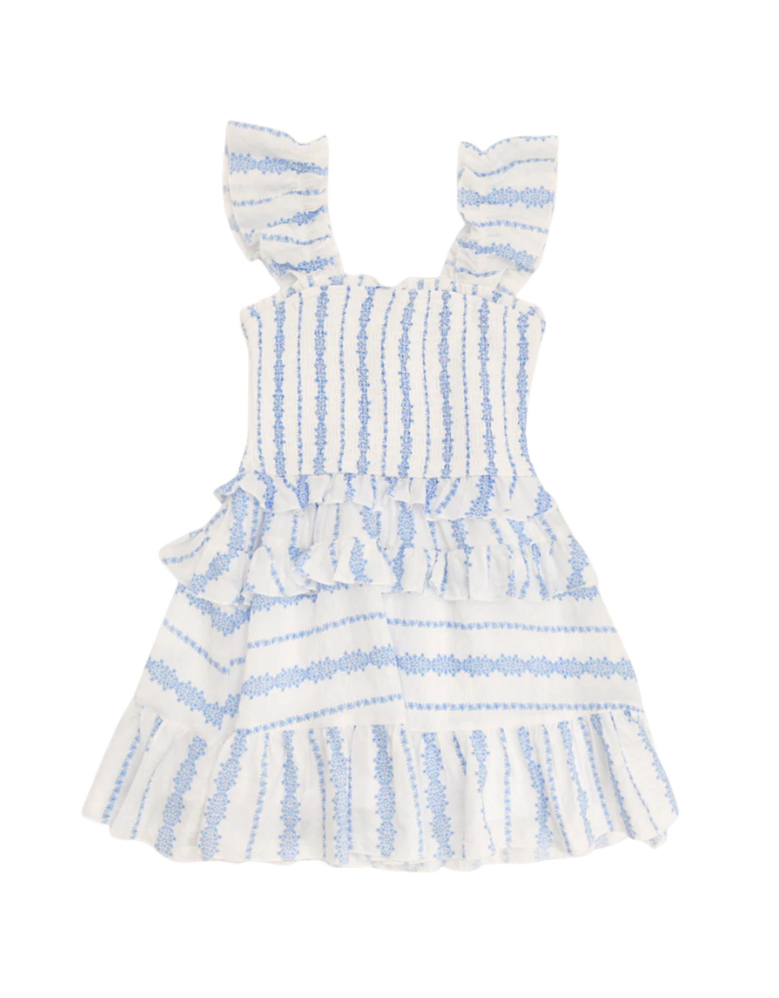 Hannah Banana Stripe Printed Dress with Ruffles