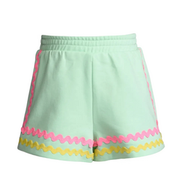 Hannah Banana Mint Shorts with Ric Rac Trim