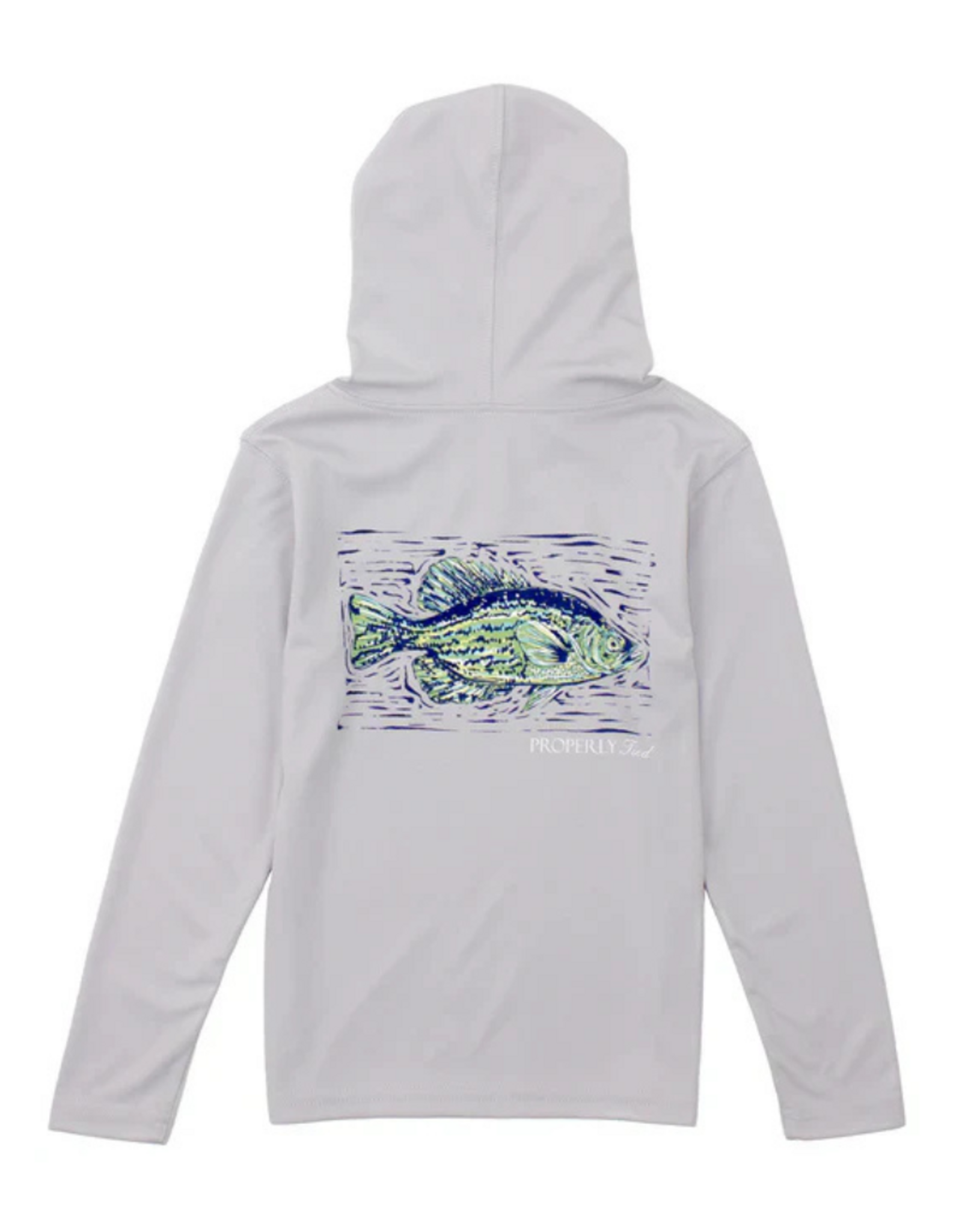 Properly Tied Shade Performance Hoodie Crappie Ice Grey