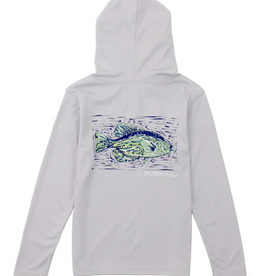 Properly Tied Shade Performance Hoodie Crappie Ice Grey