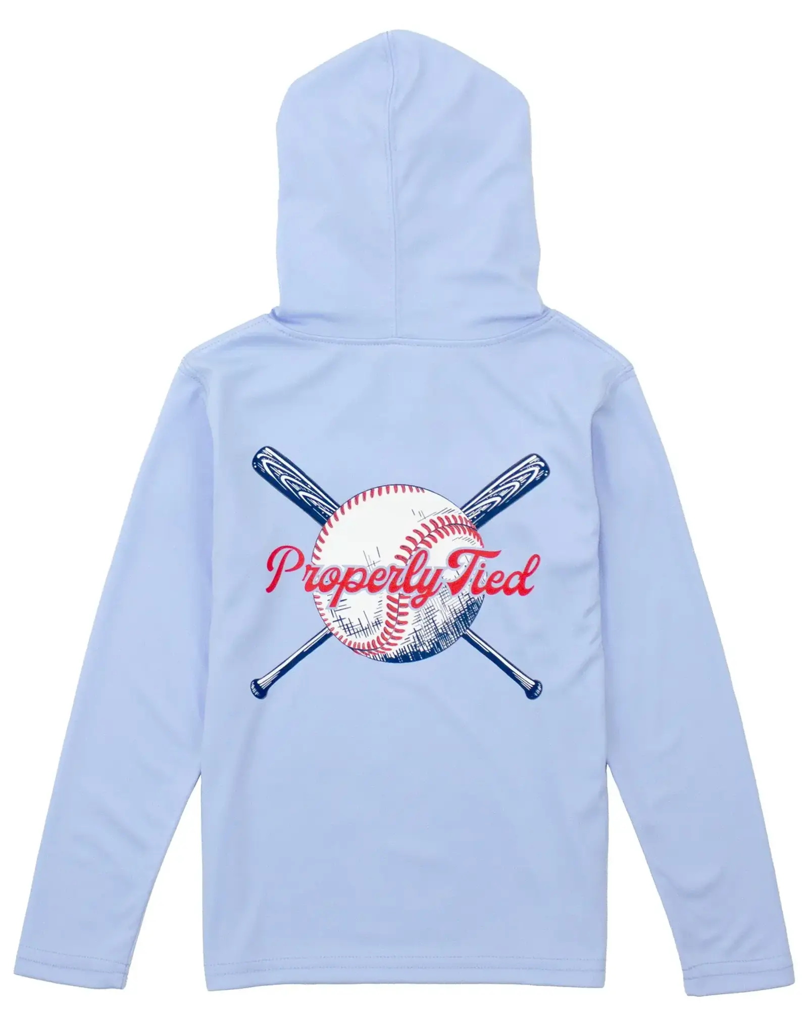 Properly Tied Boys Shade Performance Hoodie Play Ball-Light Blue
