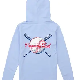 Properly Tied Boys Shade Performance Hoodie Play Ball-Light Blue