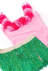 Shade Critters Pink Hula Lei 1 Piece Swim with Fringe Skirt