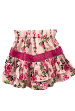 Alto Modas Pink Floral Girls Ruffle Shorts