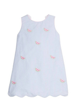Little English Embroidered Bow Back Dress, Watermelon