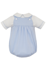 Petit Bebe Blue Knit Stripe Boys Bubble Set
