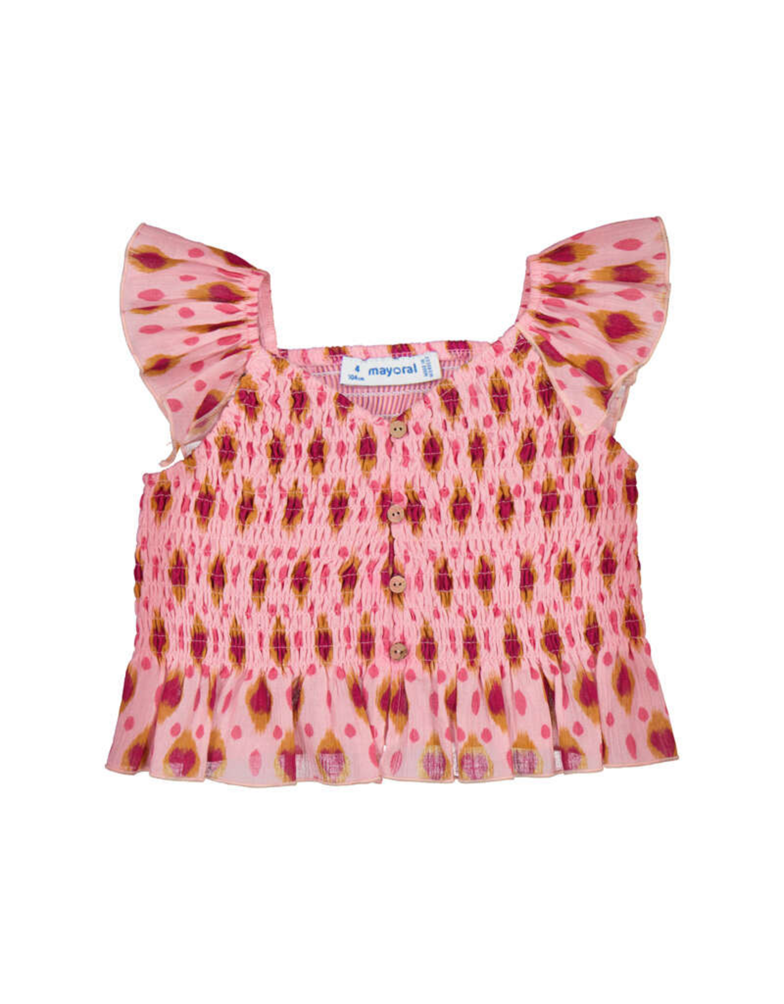 Mayoral Printed Bambula Top, Candy
