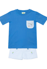 Zuccini Fishing Lure Seersucker Short Set, Periwinkle